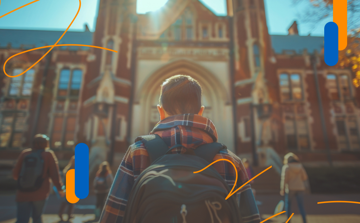Un estudiante observa la entrada de su universidad, simbolizando los retos administrativos que enfrentan las instituciones educativas. En República Dominicana, SINIESCYT surge como una solución para reducir la burocracia y optimizar la gestión académica, permitiendo procesos más ágiles y eficientes