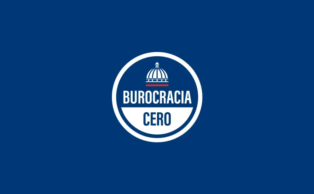 Logotipo oficial del programa Burocracia Cero de República Dominicana sobre fondo azul