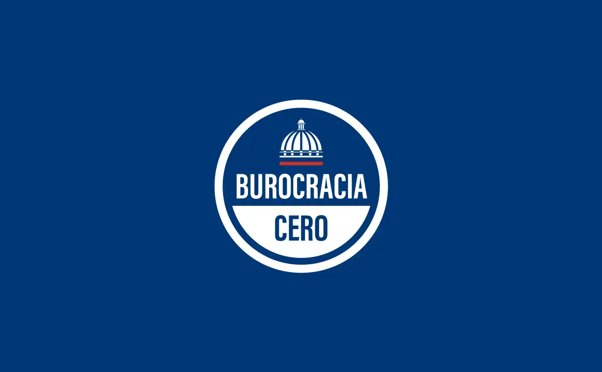 Logotipo oficial del programa Burocracia Cero de República Dominicana sobre fondo azul