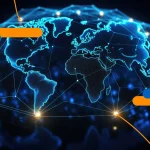 Mapa digital interconectado que simbolizan los acuerdos de reconocimiento muto de certificados digitales entre regiones de América Latina