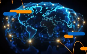 Mapa digital interconectado que simbolizan los acuerdos de reconocimiento muto de certificados digitales entre regiones de América Latina