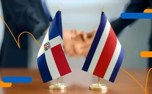 Banderas de Costa Rica y República Dominicana simbolizando acuerdos de reconocimiento mutuo de firmas digitales