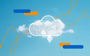 Nube digital con transferencia de datos representando el gestor de certificados digitales