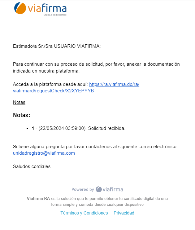 Termina el proceso aportando la documentación necesaria